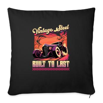 Hot Rod, Vintage Steel, Retro Muscle Car Womens - Sofa pillowcase 17,3'' x 17,3'' (45 x 45 cm) - black - Front