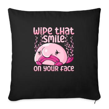 Costume de Blobfish - Visage de poisson Blob laid - - Housse de coussin décorative 45 x 45 cm - noir - Devant