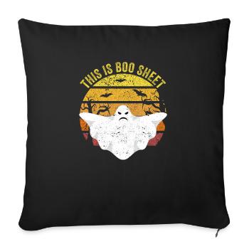 C’est Boo Sheet Ghost Funny Halloween Spooky - Housse de coussin décorative 45 x 45 cm - noir - Devant