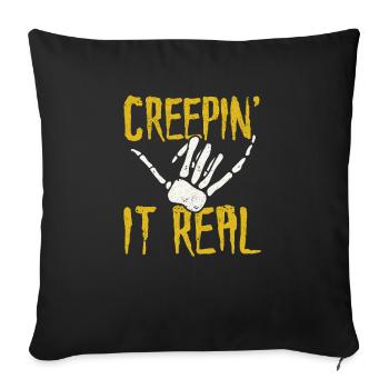 Creepin' It Real Funny Halloween Skeleton Bones - Sofa pillowcase 17,3'' x 17,3'' (45 x 45 cm) - black - Front