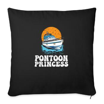 Ponton Princess Bateau à moteur Queen Pontooning - Housse de coussin décorative 45 x 45 cm - noir - Devant