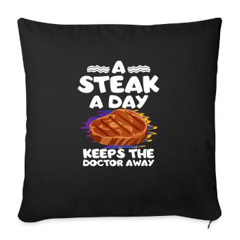 Steak - Sofa pillowcase 17,3'' x 17,3'' (45 x 45 cm) - black - Front