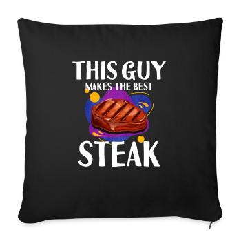 Steak - Sofa pillowcase 17,3'' x 17,3'' (45 x 45 cm) - black - Front