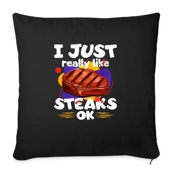 Steak - Sofa pillowcase 17,3'' x 17,3'' (45 x 45 cm) - black - Front
