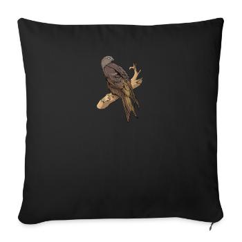 Milan royal I motif de décapage d’oiseau de proie pour fauconnier - Housse de coussin décorative 45 x 45 cm - noir - Devant