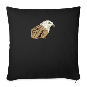 Milan royal I motif de décapage d’oiseau de proie pour fauconnier - Housse de coussin décorative 45 x 45 cm - noir - Devant