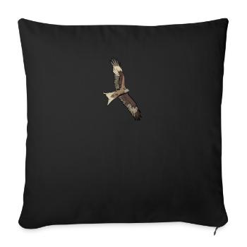 Milan royal I motif de décapage d’oiseau de proie pour fauconnier - Housse de coussin décorative 45 x 45 cm - noir - Devant