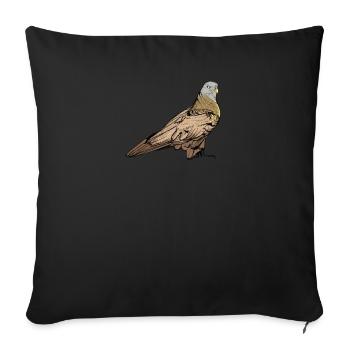 Milan royal I motif de décapage d’oiseau de proie pour fauconnier - Housse de coussin décorative 45 x 45 cm - noir - Devant