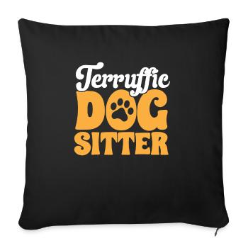 Pet Sitting Cat Dog Pet Sitter - Housse de coussin décorative 45 x 45 cm - noir - Devant
