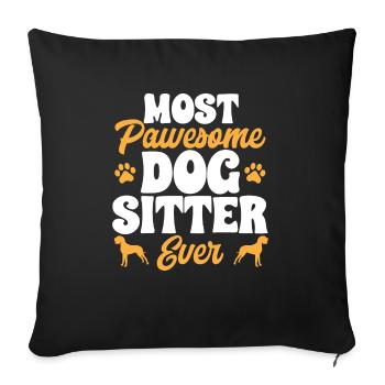 Pet Sitting Cat Dog Pet Sitter - Sofa pillowcase 17,3'' x 17,3'' (45 x 45 cm) - black - Front