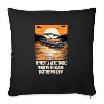 Motorboating Squad Apparently We're Trouble Motor - Sofa pillowcase 17,3'' x 17,3'' (45 x 45 cm) - black - Front
