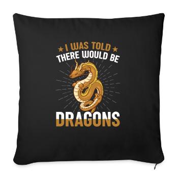 Qu’il y aurait Dragon Renaissance Fair - Housse de coussin décorative 45 x 45 cm - noir - Devant