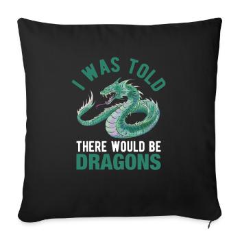 Qu’il y aurait Dragon Renaissance Fair - Housse de coussin décorative 45 x 45 cm - noir - Devant