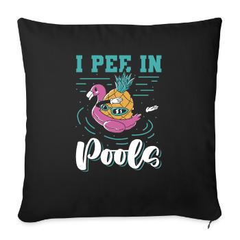 Ich Pinkle In Pools Schwimmwitz, Die In - Sofakissenbezug 45 x 45 cm - Schwarz - Vorne