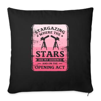 Stargazing Where The Stars Are My Audience - Sofa pillowcase 17,3'' x 17,3'' (45 x 45 cm) - black - Front