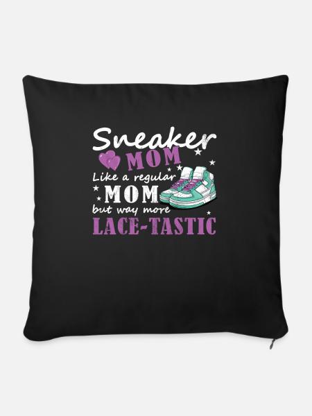 "Sneaker Mom" Lustiger Schuh - Sofakissenbezug 45 x 45 cm - Schwarz