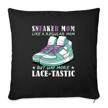 « Sneaker Mom » Chaussure Drôle - Housse de coussin décorative 45 x 45 cm - noir - Devant
