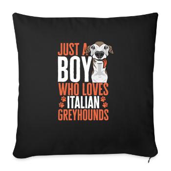 Italian Greyhound Greyhound Dogs - Sofa pillowcase 17,3'' x 17,3'' (45 x 45 cm) - black - Front