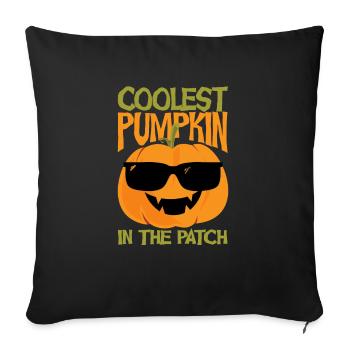 Coolest pumpkin in patch Funny Halloween - Sofa pillowcase 17,3'' x 17,3'' (45 x 45 cm) - black - Front