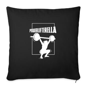 Powerlifting, Powerlifter, Fitness, Workout - Sofa pillowcase 17,3'' x 17,3'' (45 x 45 cm) - black - Front
