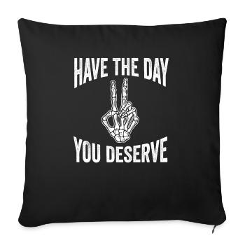 Ayez le squelette du signe du jour que vous méritez - Housse de coussin décorative 45 x 45 cm - noir - Devant