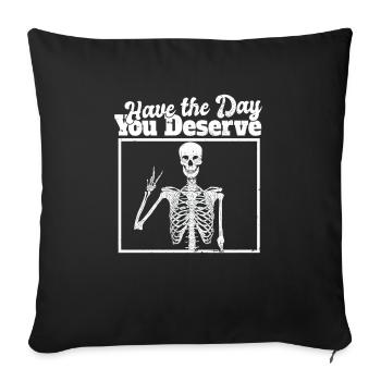 Ayez le jour où vous méritez la paix des mains squelettes - Housse de coussin décorative 45 x 45 cm - noir - Devant