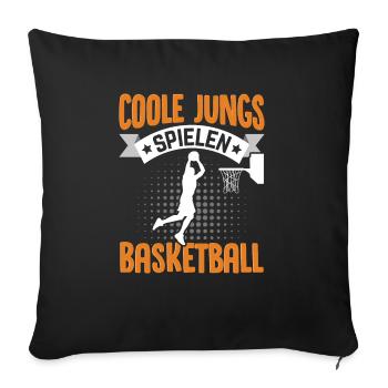 Coole Jungs spielen Basketball Geschenkidee - Sofakissenbezug 45 x 45 cm - Schwarz - Vorne