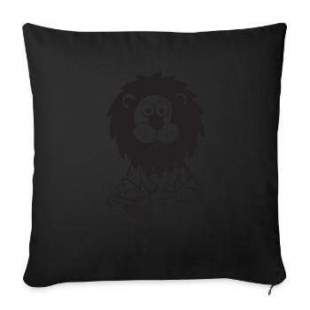 Lion, Cute Drawing for Kids, Illustration, Ges - Sofa pillowcase 17,3'' x 17,3'' (45 x 45 cm) - black - Front