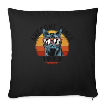 Génial depuis 1975, 48 ans, 48e anniversaire - Housse de coussin décorative 45 x 45 cm - noir - Devant