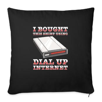 90s Nostalgie Rétro 90s Internet commuté vintage - Housse de coussin décorative 45 x 45 cm - noir - Devant