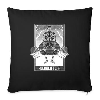 Deadlifter Skeleton Bodybuilding Fitness Workout - Housse de coussin décorative 45 x 45 cm - noir - Devant