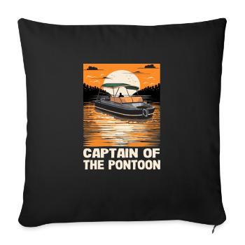 Captain Of The Pontoon Motorboat Owner Lake Life - Sofa pillowcase 17,3'' x 17,3'' (45 x 45 cm) - black - Front