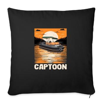 Captoon Captain Papa Pontoon King Father's Day - Sofa pillowcase 17,3'' x 17,3'' (45 x 45 cm) - black - Front