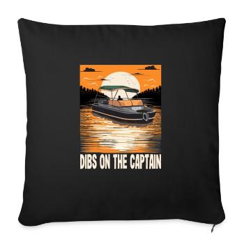 Dibs On The Captain Pontoon Queen Motorboating - Sofa pillowcase 17,3'' x 17,3'' (45 x 45 cm) - black - Front