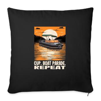 Bateau à moteur Drinking Party Cup Boat Parade - Housse de coussin décorative 45 x 45 cm - noir - Devant