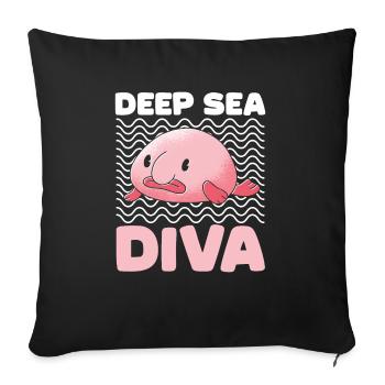 Biologiste marin Poissons d’eau profonde Blob Océan - Housse de coussin décorative 45 x 45 cm - noir - Devant