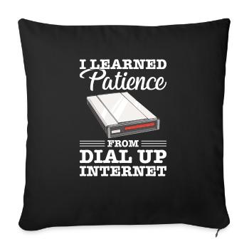 90s Nostalgie Rétro 90s Dial Up - Housse de coussin décorative 45 x 45 cm - noir - Devant