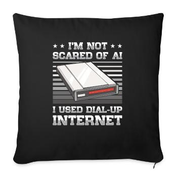90s Nostalgie Rétro 90s Dial Up - Housse de coussin décorative 45 x 45 cm - noir - Devant
