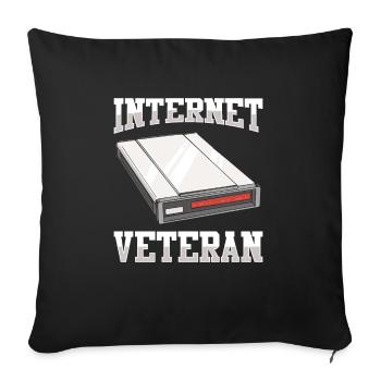 90s Nostalgie Rétro 90s Dial Up - Housse de coussin décorative 45 x 45 cm - noir - Devant