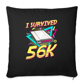 90s Nostalgie Rétro 90s Internet commuté vintage - Housse de coussin décorative 45 x 45 cm - noir - Devant