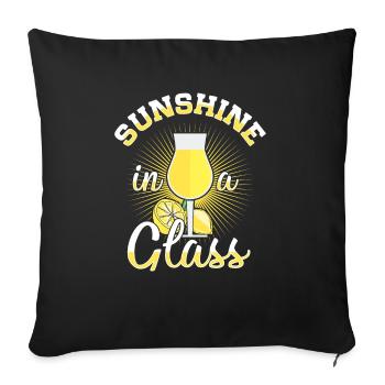 Limoncello italien Lover Liqueur de citron - Housse de coussin décorative 45 x 45 cm - noir - Devant