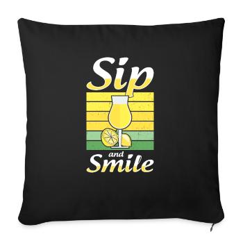 Limoncello italien Lover Liqueur de citron - Housse de coussin décorative 45 x 45 cm - noir - Devant