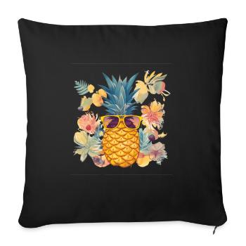 Pineapple Sunglasses Beach Hawaiian Holidays - Housse de coussin décorative 45 x 45 cm - noir - Devant