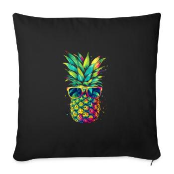 Pineapple Sunglasses Beach Hawaiian Holidays - Housse de coussin décorative 45 x 45 cm - noir - Devant