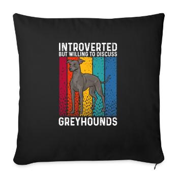 Lévrier italien Greyhound Chiens - Housse de coussin décorative 45 x 45 cm - noir - Devant