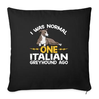 Italian Greyhound Greyhound Dogs - Sofa pillowcase 17,3'' x 17,3'' (45 x 45 cm) - black - Front