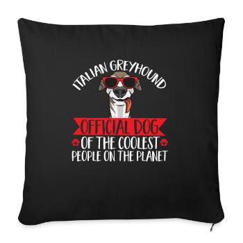 Italian Greyhound Greyhound Dogs - Sofa pillowcase 17,3'' x 17,3'' (45 x 45 cm) - black - Front