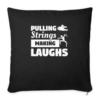 Tirer les ficelles Faire rire Marionnettiste Marionnettiste - Housse de coussin décorative 45 x 45 cm - noir - Devant