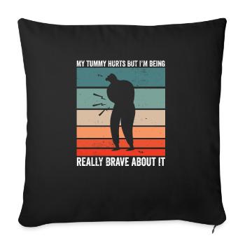 Drôle de survivant de maux de ventre Mon ventre fait mal coeliaque - Housse de coussin décorative 45 x 45 cm - noir - Devant