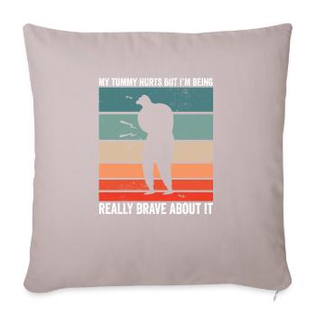Drôle de survivant de maux de ventre Mon ventre fait mal coeliaque - Housse de coussin décorative 45 x 45 cm - taupe clair - Devant